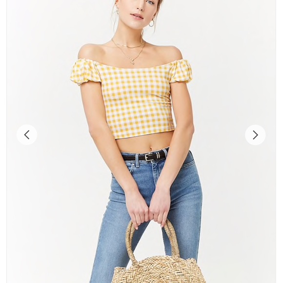 Forever 21 Tops - [ forever 21 ] gingham cropped top Bnwot